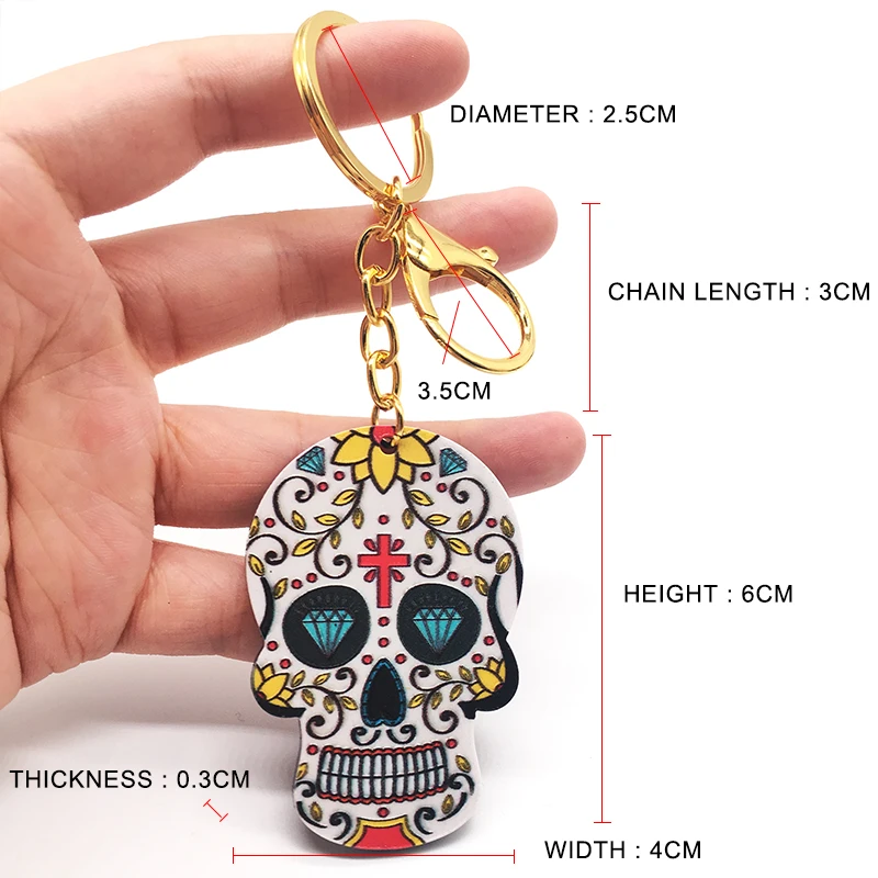 Брелок с изображением сахарного черепа Мексиканский сахаристый милый