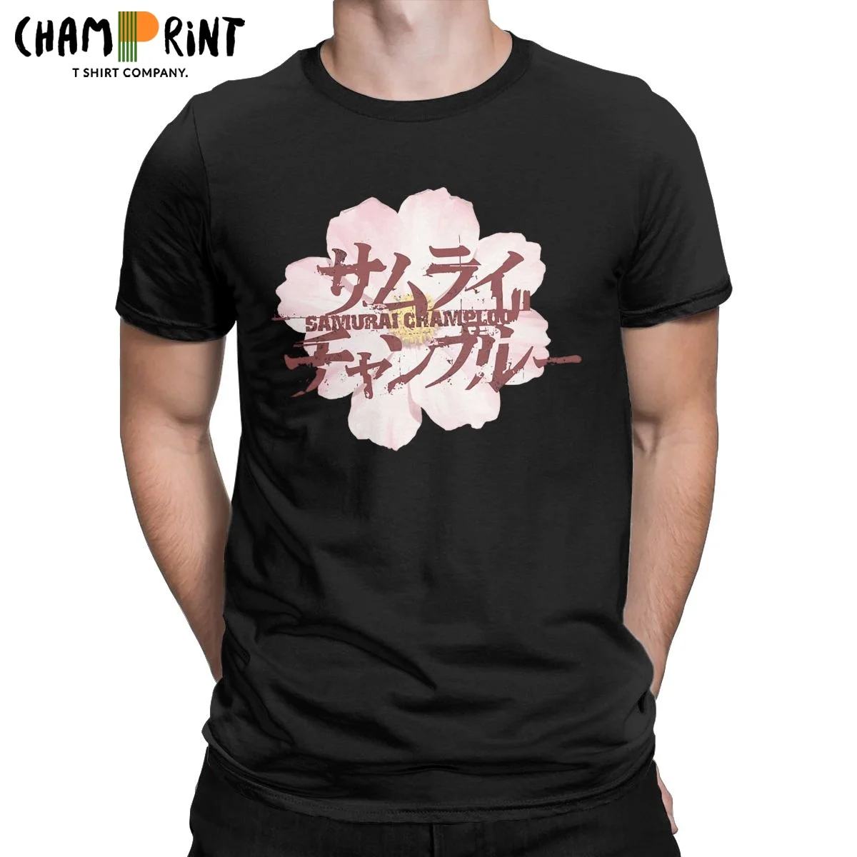 Мужская футболка Самурай Чамплу цветок для отдыха 100% хлопковые футболки девочек