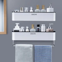 bathroom shelf shower caddy organizer wall mount shampoo rack with towel bar no drilling kitchen storage accessories