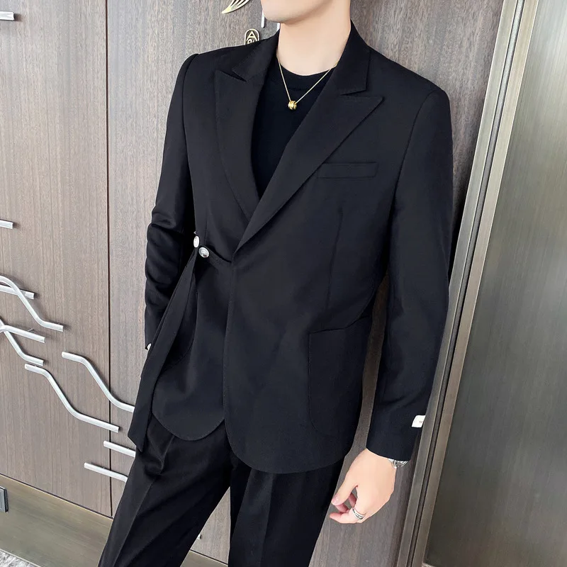 

Мужской костюм 2021 индивидуальный дизайн корейский парикмахерский костюм из двух предметов