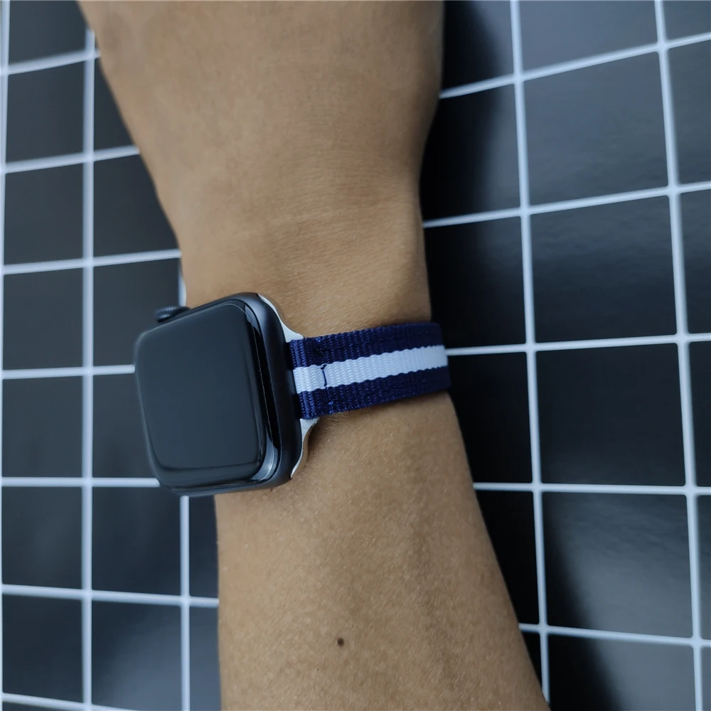 Ткань тонкий ремешок для наручных часов Apple Watch se 40 мм длина-44 iwatch 6 5 4 3 SE 38 42 женщин