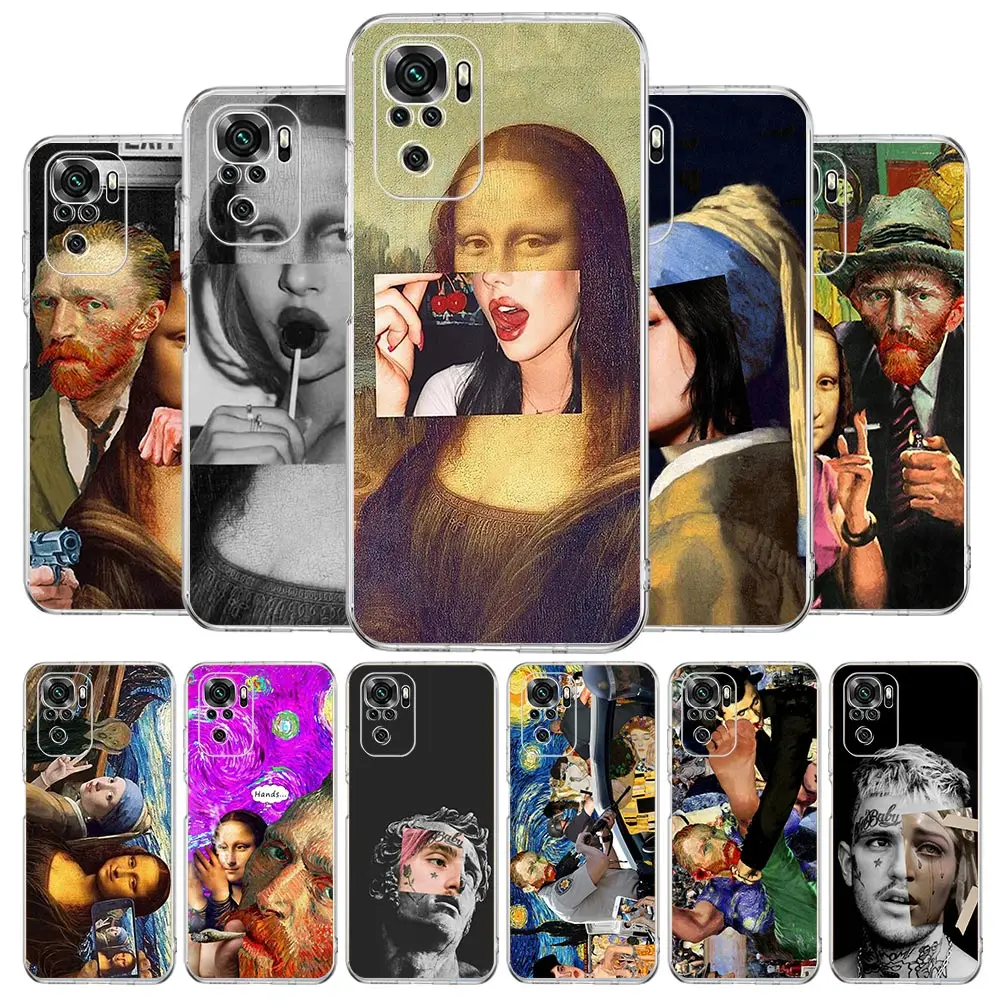 

Van gogh Starry Mona Lisa For Xiaomi Redmi Note 10 Pro 8 9 7 Pro 5G 9 4G 8T 7 For Redmi 9 9C 9A 8A 7 7A Y3 Phone Case Cover