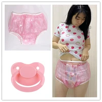 ddlg adult diapers pink pvc diapers panties abdl reusable diaper adult baby pants diaper plastic pants and adult babies pacifie