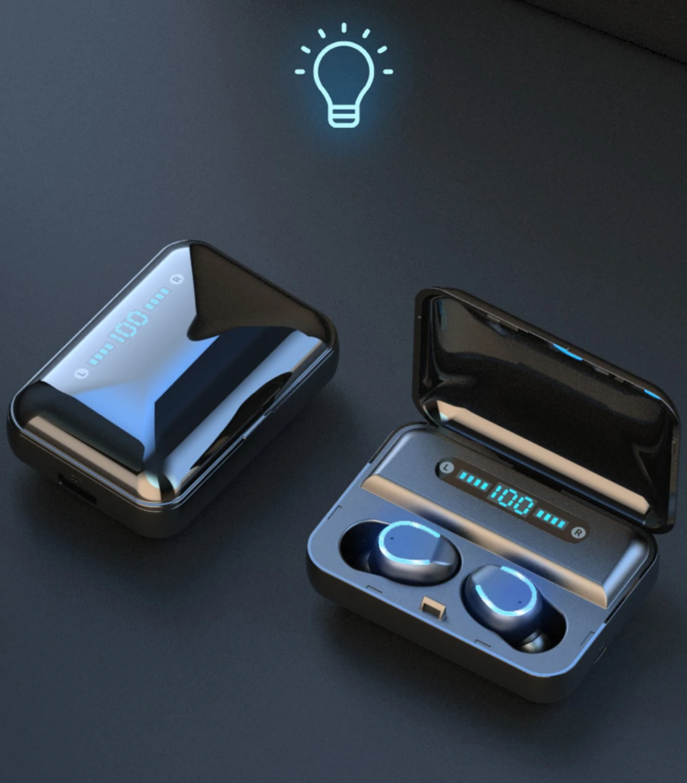 TWS 5,0, Bluetooth наушники, водонепроницаемые спортивные наушники, свободные руки, беспроводные наушники с внешним аккумулятором, Bluetooth наушники для iPhone