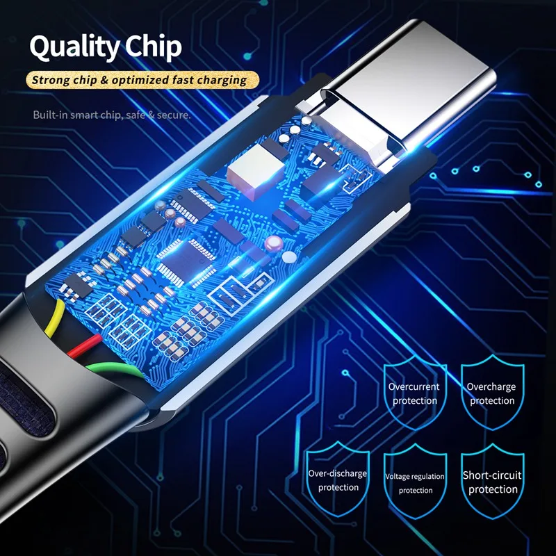 ROCK usb type C кабель 2.1A Быстрая зарядка и синхронизация данных шнур из цинкового сплава type-C телефонный кабель для samsung S10 Oneplus 7 Pro USB C провод