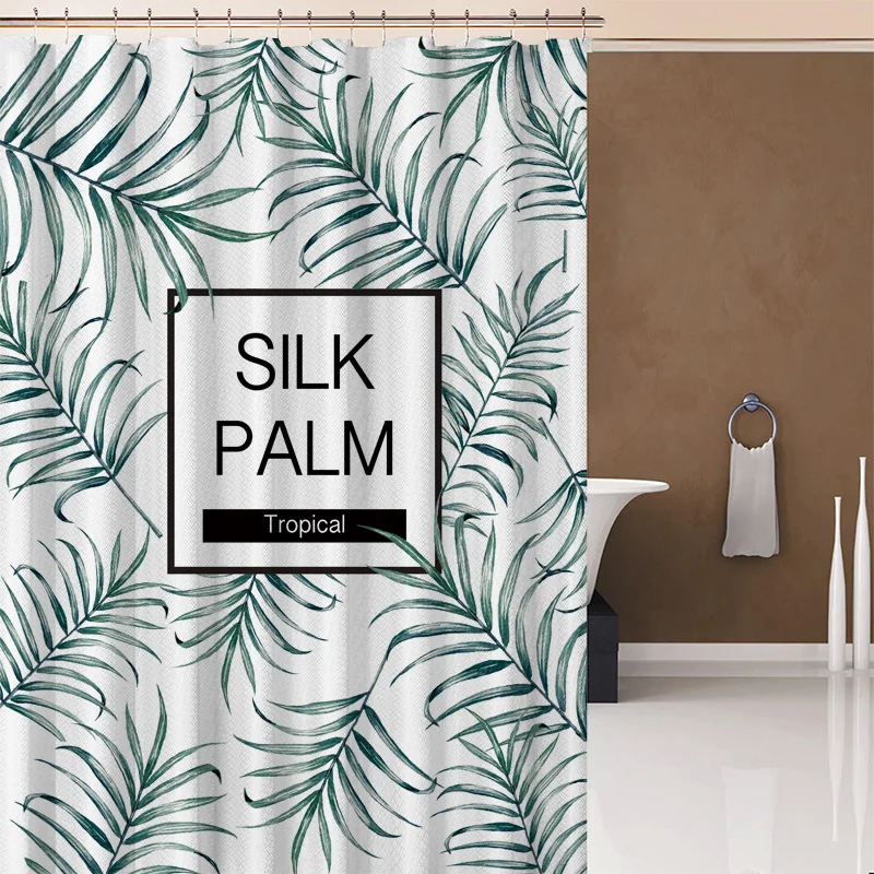 Скандинавские зеленые занавески для ванной водостойкие полиэфирные душа с