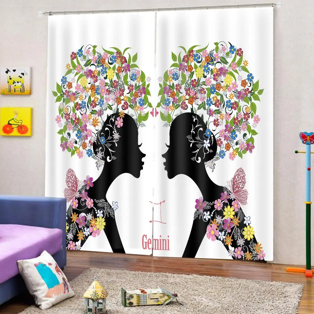 

beauty curtains Customized size Luxury Blackout 3D Window Curtains For Living Room Drapes Cortinas
