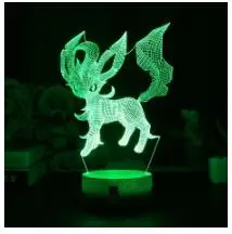 Популярная игра Покемон Eevee семейная серия 3D лампа USB мультфильм ночной Светильник СВЕТОДИОДНЫЙ 7 цветов Настольная лампа подарки для детей HUI YUAN бренд - Цвет: Leafeon
