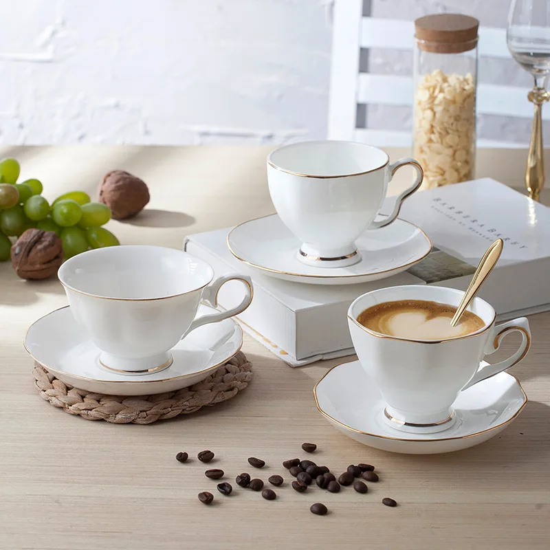 Фарфоровая посуда для напитков в европейском стиле фарфоровая цвета слоновой