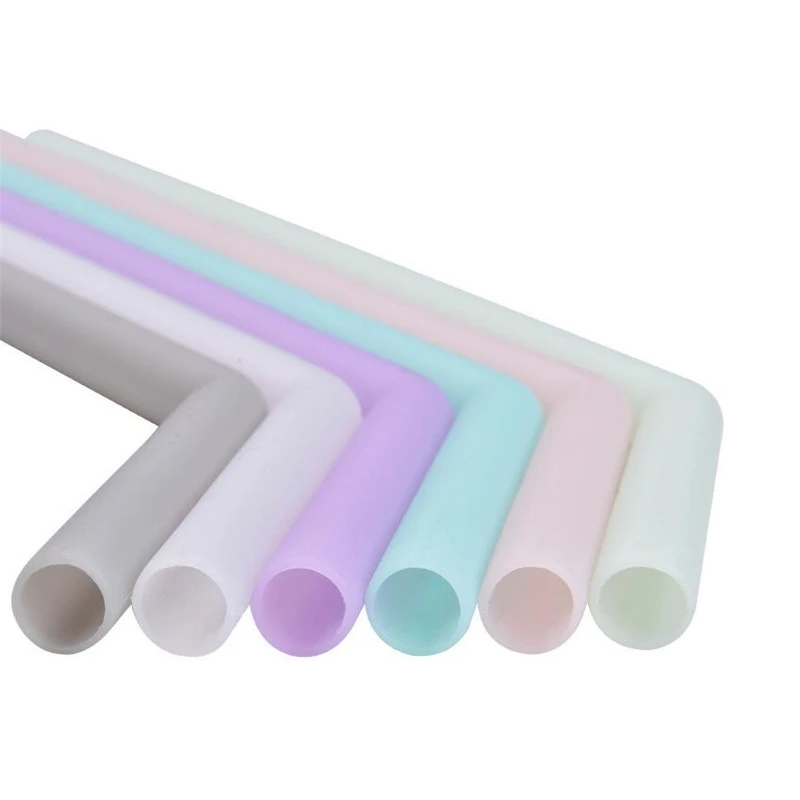 Многоразовые силиконовые питьевые гибкие соломинки с чистящими щетками и сумкой