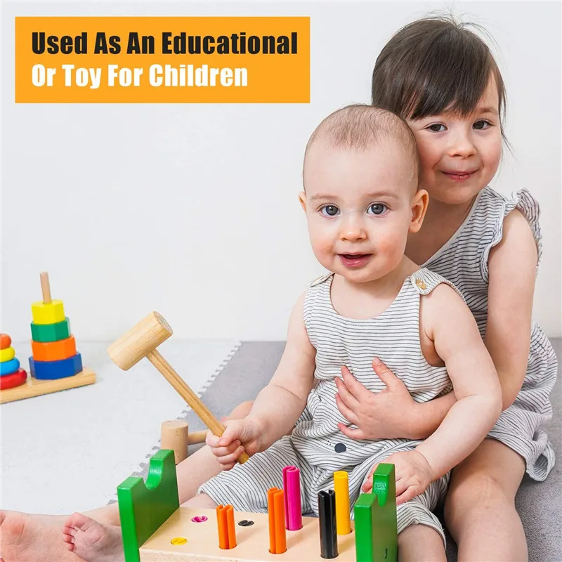 

5/10 Pieces Mini Round Wooden Hammer Balls Toy Pounder Replacement Wood Mallets Baby 3D DIY Baking Tools