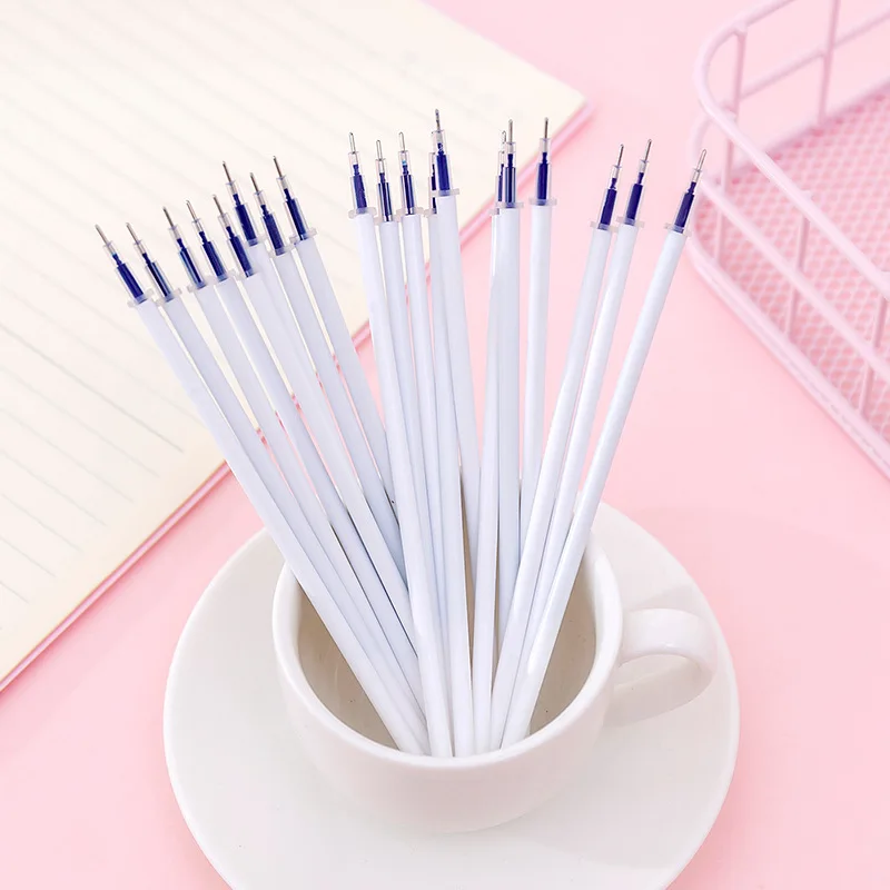 50 шт./упак. Черно синяя гелевая ручка с заправляемым стержнем школьников