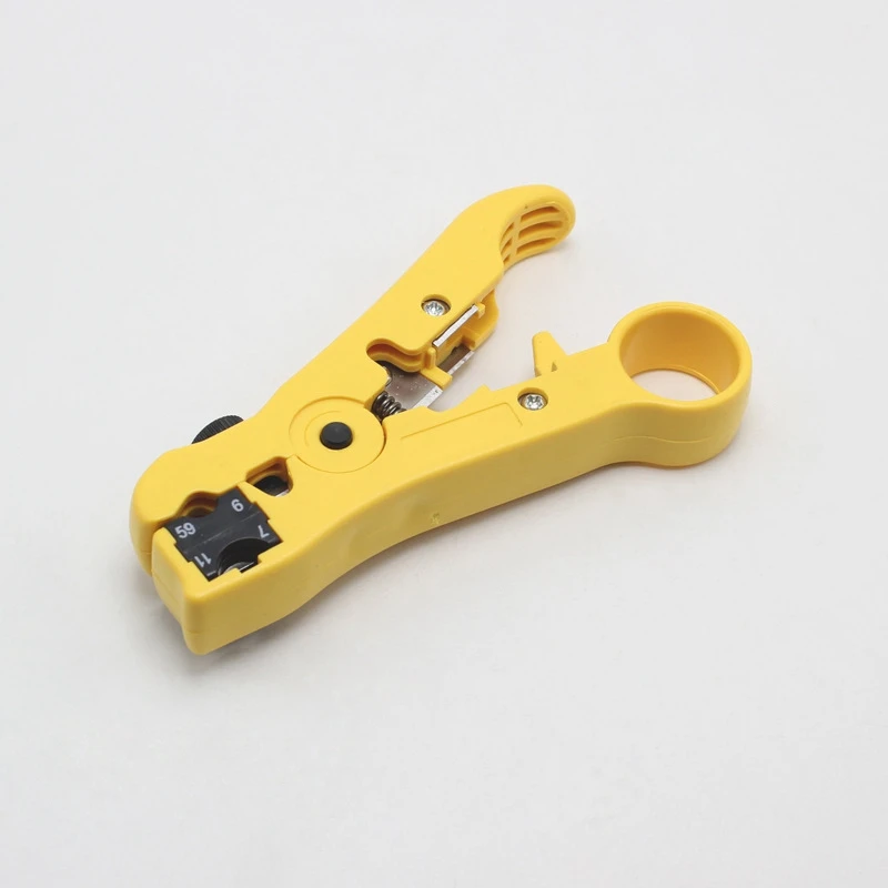 

Durable Coax Compression Crimper Tool BNC/RCA/F Crimp Connector RG59/58/6 Cable Wire Cutter Adjustable Crimping Pliers