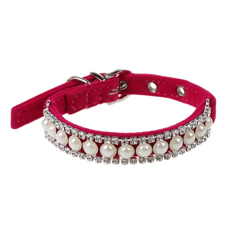 Магазин Стразы Жемчуг собачий ошейник с цепью принцесса ошейники для собак кошек поводки домашних животных