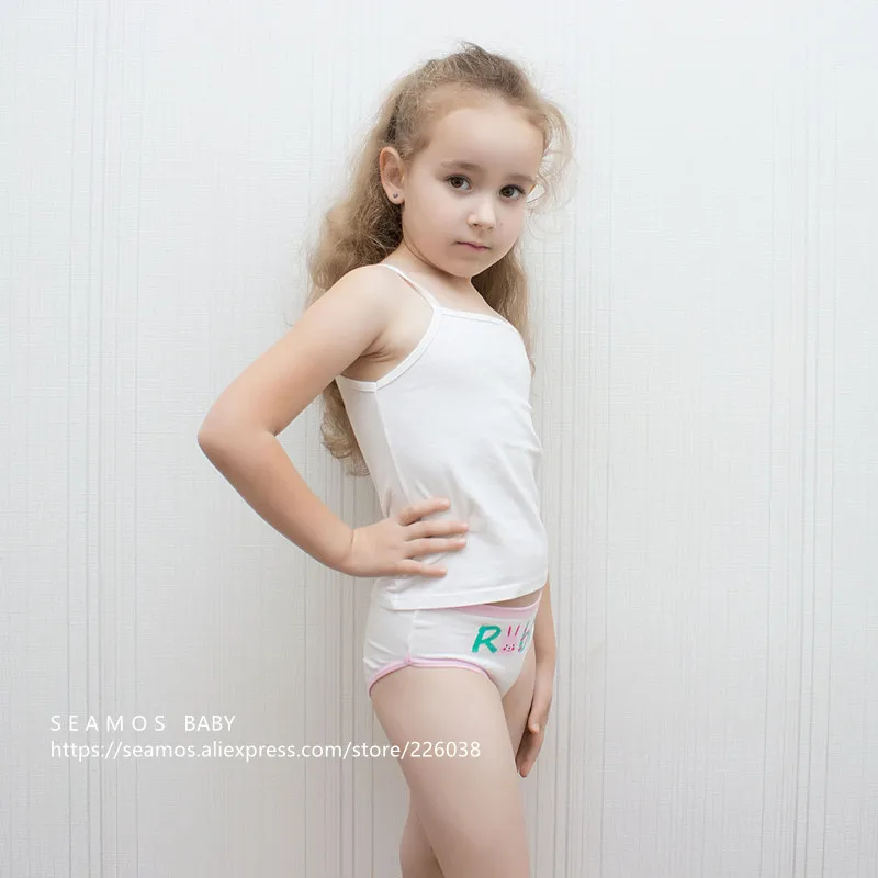 Для девочек на бретельках белый Цвет детское белье хлопковые майки для детей