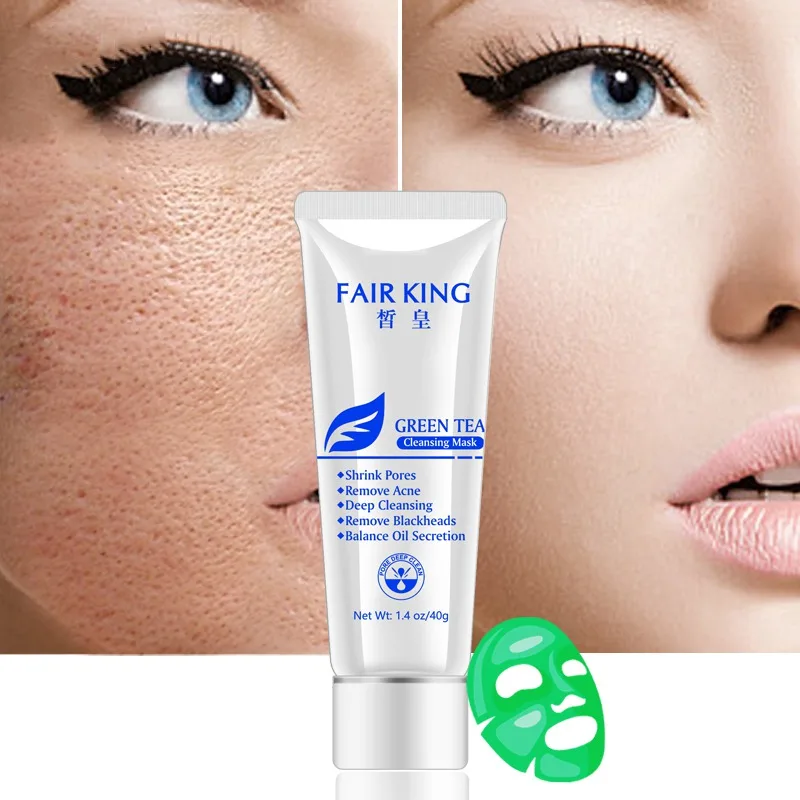 Маска для лица с зеленым чаем против старения морщин удаления угрей лечения акне