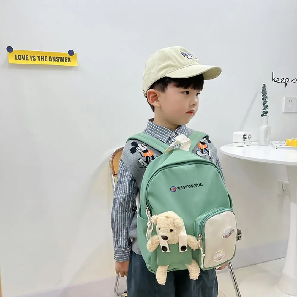 Cute Cartoon Bear Backpack Bags for Kids Small Canvas School Bag Boys Girls Lovely Children Book Bag 2021 Travel Back Pack Purse