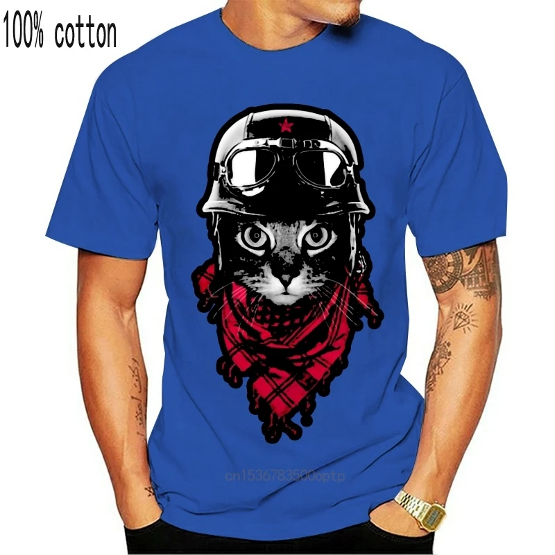 Men Tshirts Retro Aviator Cat Funny Tops &ampamp Tees Motorcycle Cotton Fabric O Neck Short Sleeve Clothing Shirt Drop Shipping | Женская