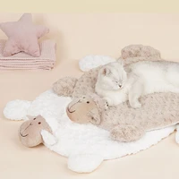 2021new super soft pet bed kennel dog mat cat cute warm sleeping mat long plush large puppy cushion mat cat fleece blanket mat