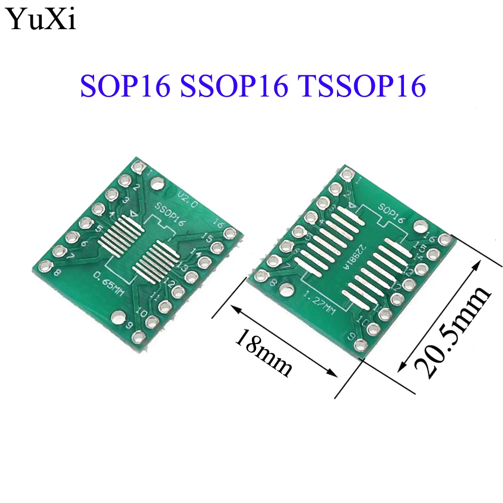 

10pcs SOP16 SSOP16 TSSOP16 to DIP16 Pinboard SMD To DIP Adapter 0.65mm/1.27mm to 2.54mm DIP Pin Pitch PCB Board Converter Socket