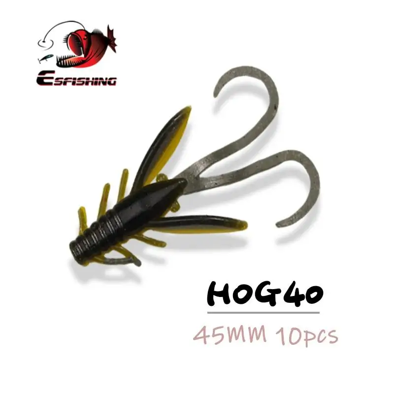ESFISHING HOG40 45 мм 0 8 г 10 шт. креветок Приманка Мягкая приманка лед рыболовный воблер