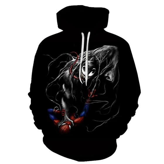 Новинка, мужские толстовки, серия Marvel, 3D печать, яд, для мужчин и женщин, пара, Повседневная Толстовка с капюшоном, Модный пуловер с капюшоном - Цвет: WY350