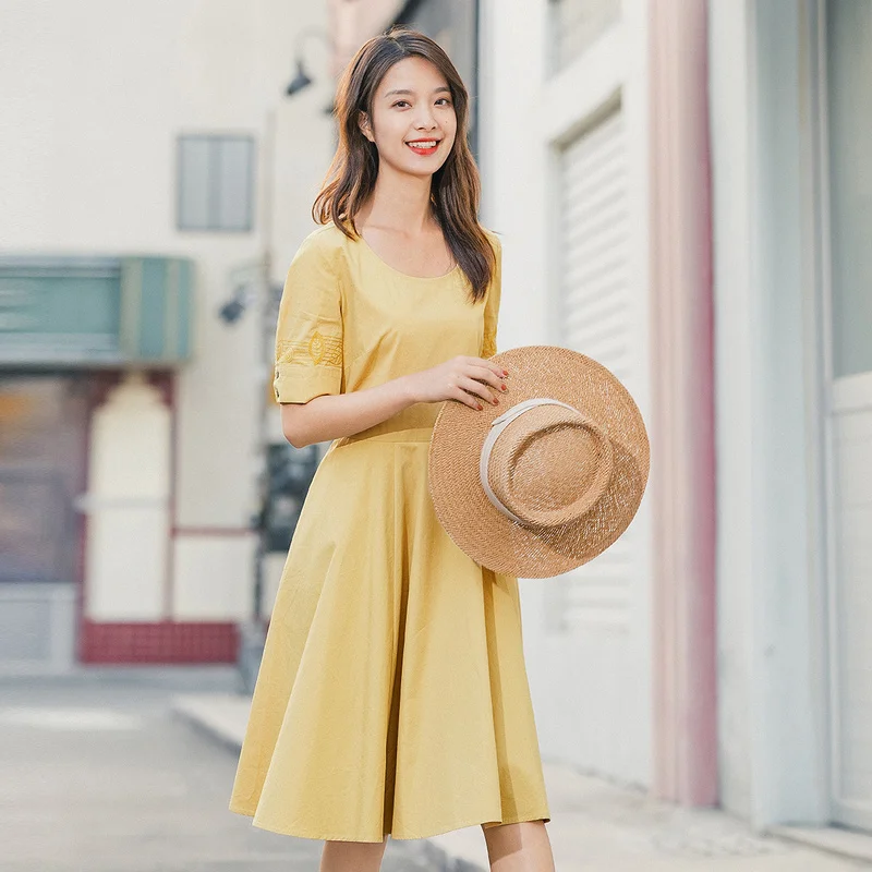 INMAN весна 2020 Новое поступление художественное ретро с круглым воротником из