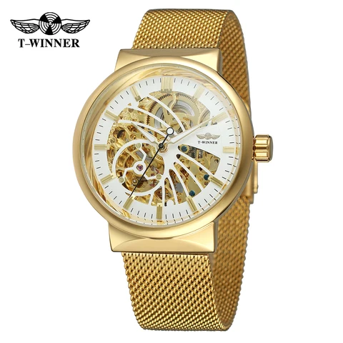 Часы Reloj Hombre Winner Мужские механические, роскошные деловые водонепроницаемые автоматические светящиеся наручные часы-скелетоны