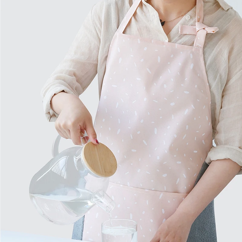 

Women's Apron Kitchen Cooking and Dishwashing Oil-Proof Large Pocket Housework Apron