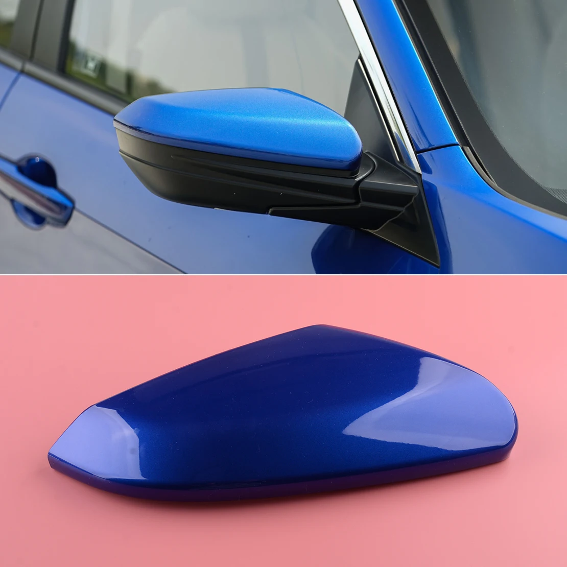 Blue Right Passenger Side Rearview Mirror Cap Cover Fit For Honda Civic 10th 2016 2017 2018 2019 2020 76201TBAA11ZF