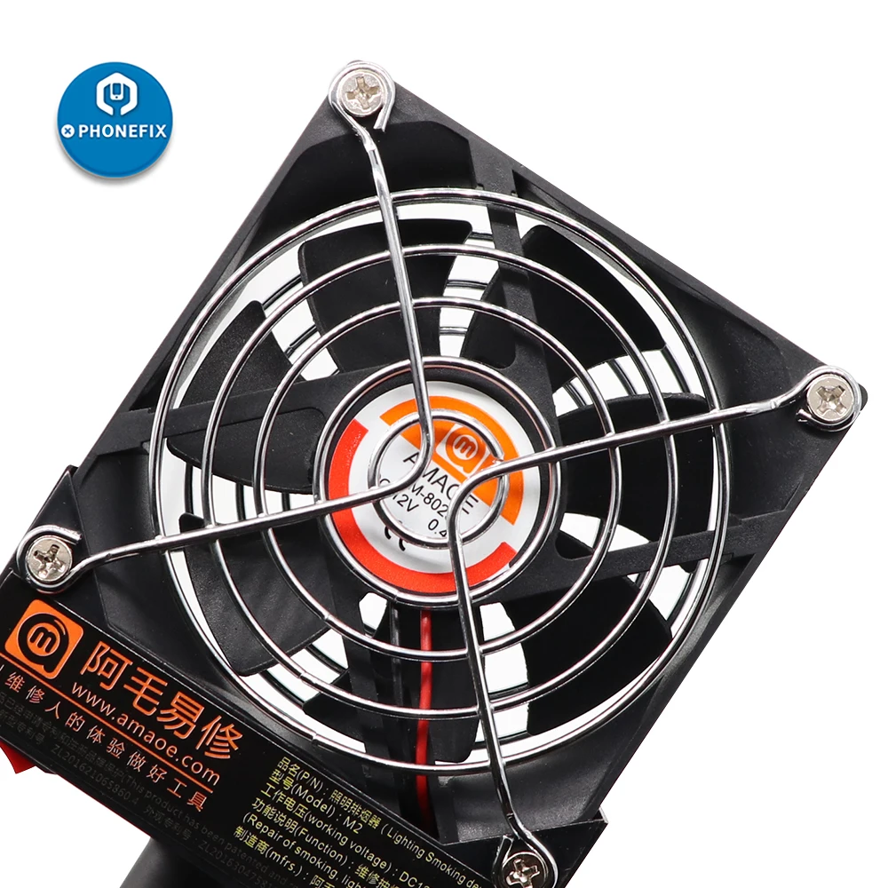 PHONEFIX Exhaust Fan BGA Soldering Work Phone Iron Smoke Exhauster Welding Fume Extractor with LED Light | Инструменты