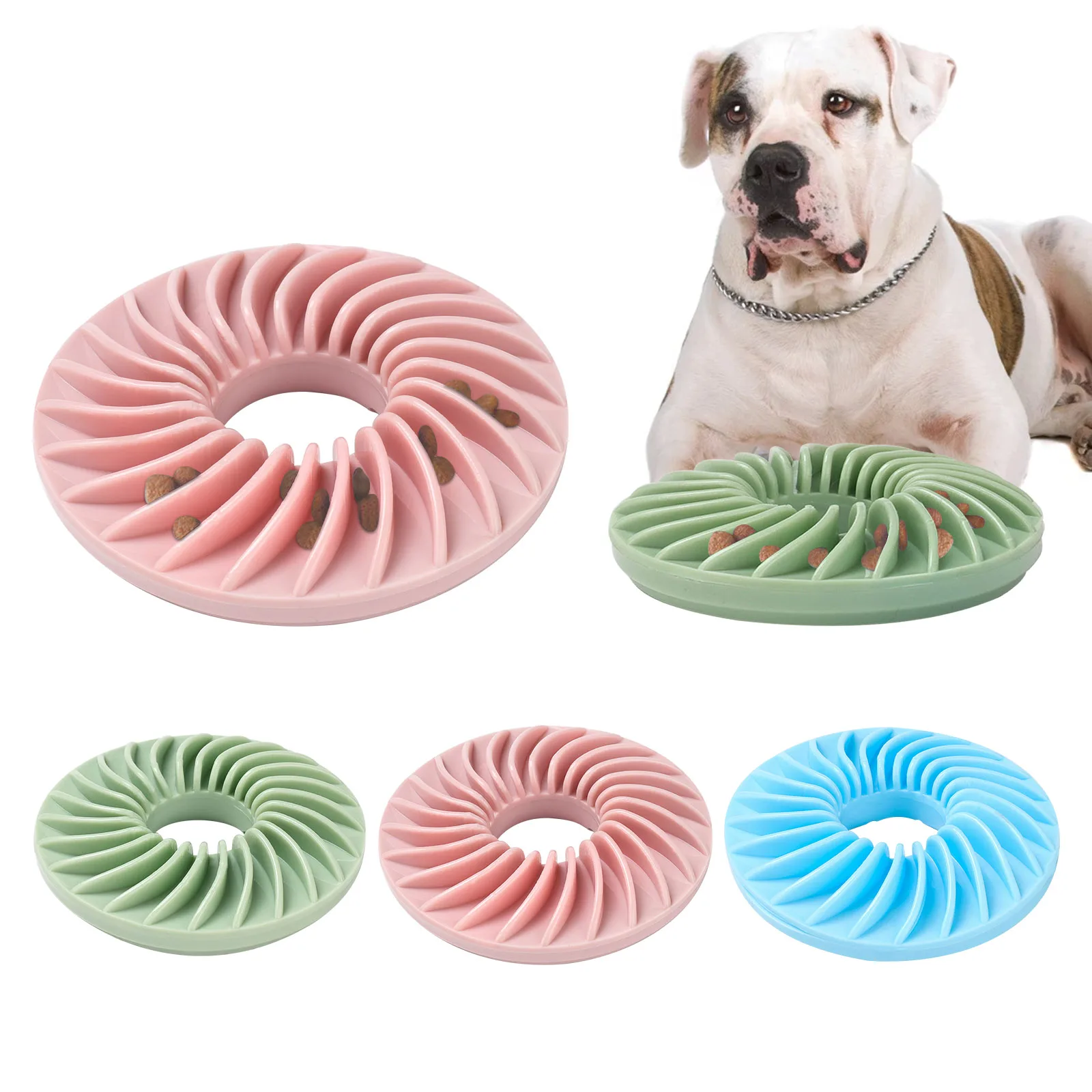 

Pet Dog Bowl Slow Feeder TPR Dogs Leak Food Flying Discs Toy Multifunction Bite-resistant Interactive Throw Toys Pets Products