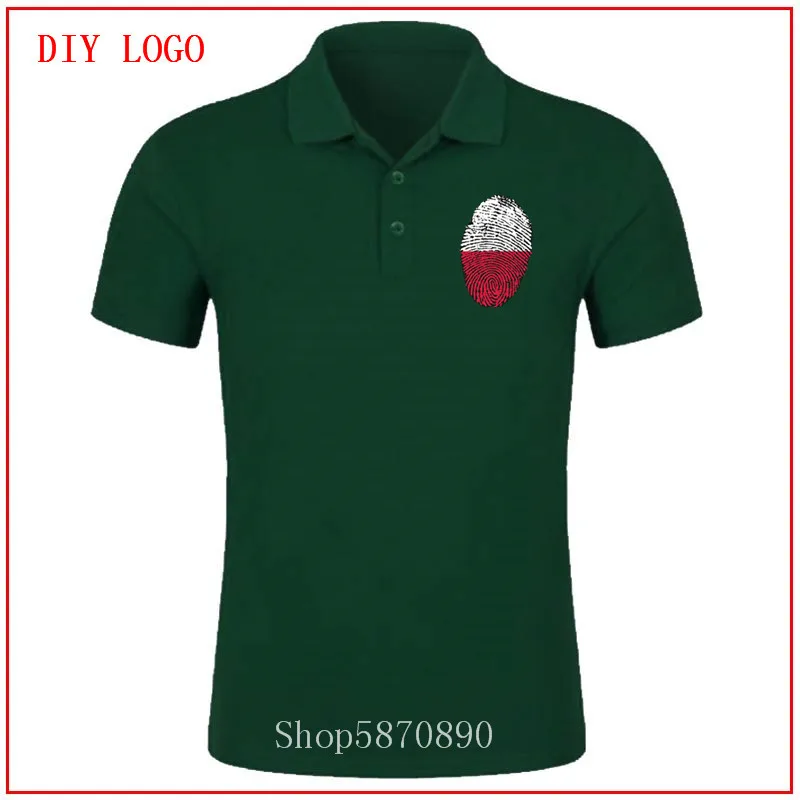 Мужская футболка-поло с принтом флага Польши и отпечатков пальцев Красная