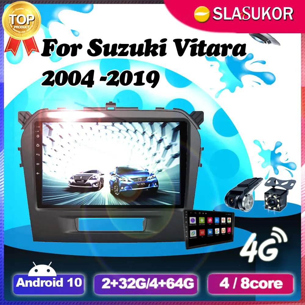 For Suzuki Vitara 2015 2016 2017 2018 2019 Android 10 Multimedia RDS IPS Video Car Radio Navigation Player GPS No 2din DVD | Автомобили и