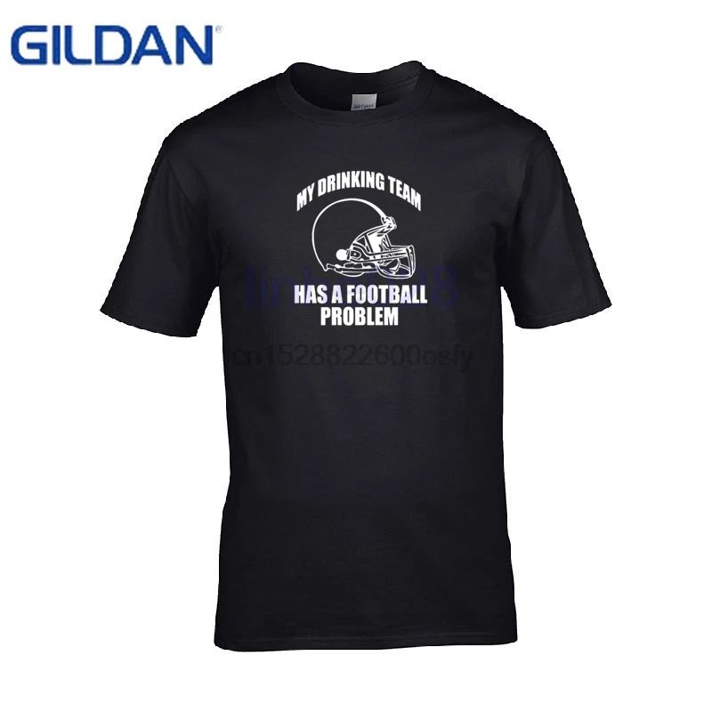 Мужская Трикотажная футболка роспись мой drinking Team имеет футболист проблема с