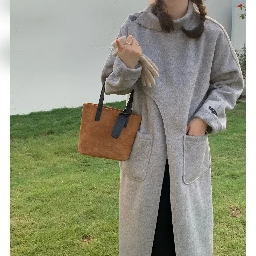 Женская одежда UMI MAO с высоким разрезом и воротником-стойкой двустороннее