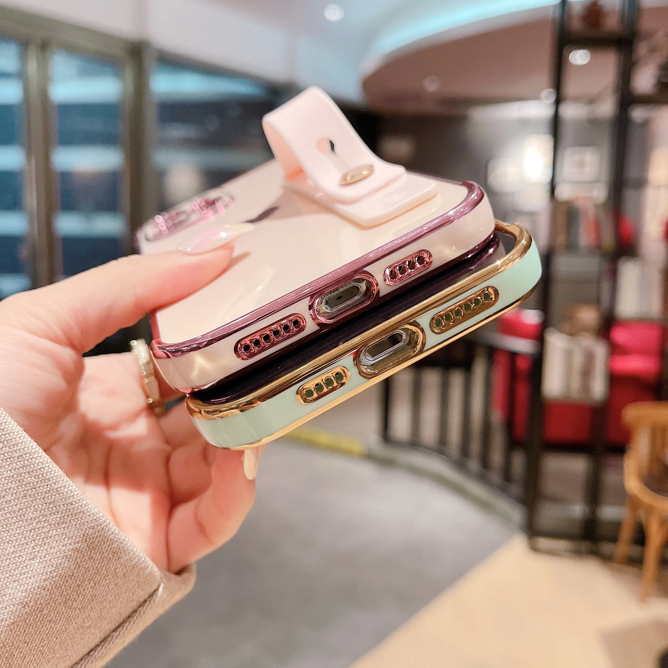 

With Wrist Strap Plain Phone Case For Iphone 12 11 Pro 7 8 Plus Mini X XS MAX XR SE 2020 Camera Protection Soft Back Cover