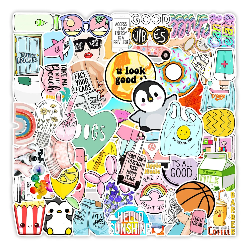 

10/30/50PCSins Small Fresh Graffiti Stickers Computer Water Cup Kettle Skateboard Decoration Stickers Wholesale