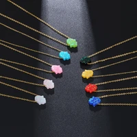 new trend hand of fatima necklace for women gold stainless steel chains 9 styles cute resin pendant necklace with charms jewelry