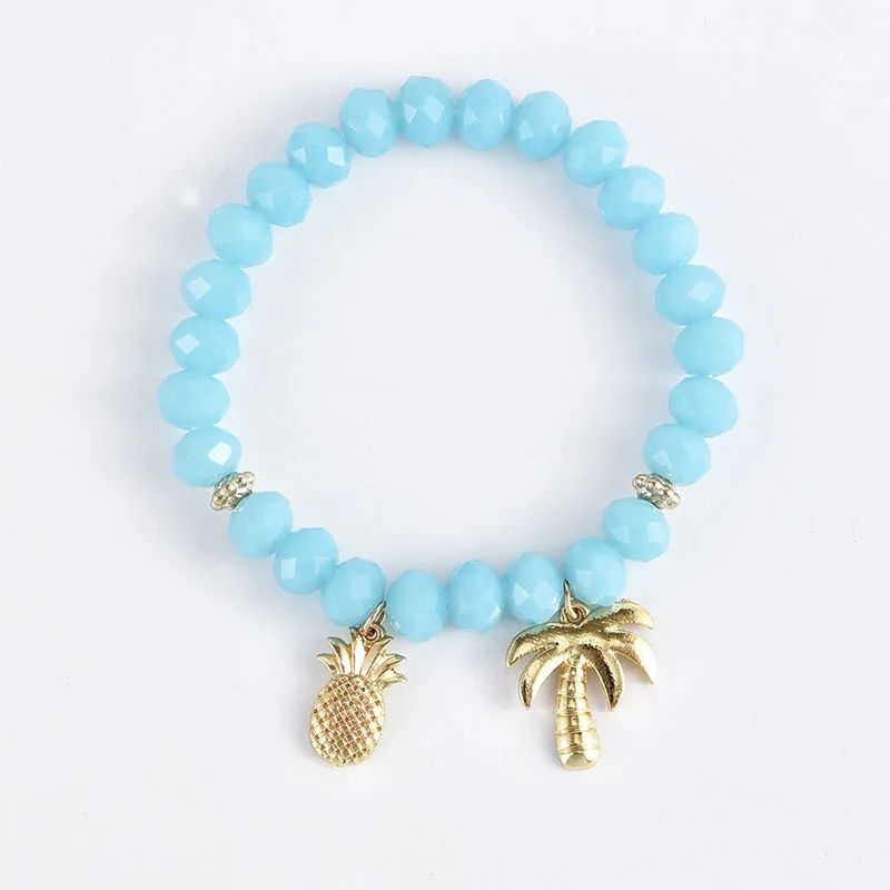 Модные женские браслеты 3 шт./компл. креативные из ананаса с ракушками и деревьями