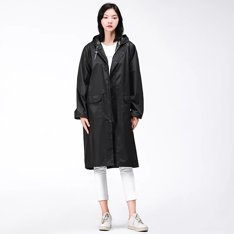 

Adult Scooter Raincoat Women Waterproof Hiking Long Raincoat Set Hooded Jacket Poncho Impermeable Raincoats Overalls QEA60YY