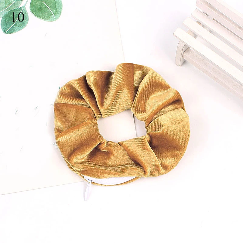 Женские резинки для волос на молнии эластичные с карманами аксессуары в