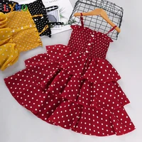 2021 summer toddler girl dresses sleeveless tiered princess dress girls suspender dot pattern skirt baby clothes kids outfits