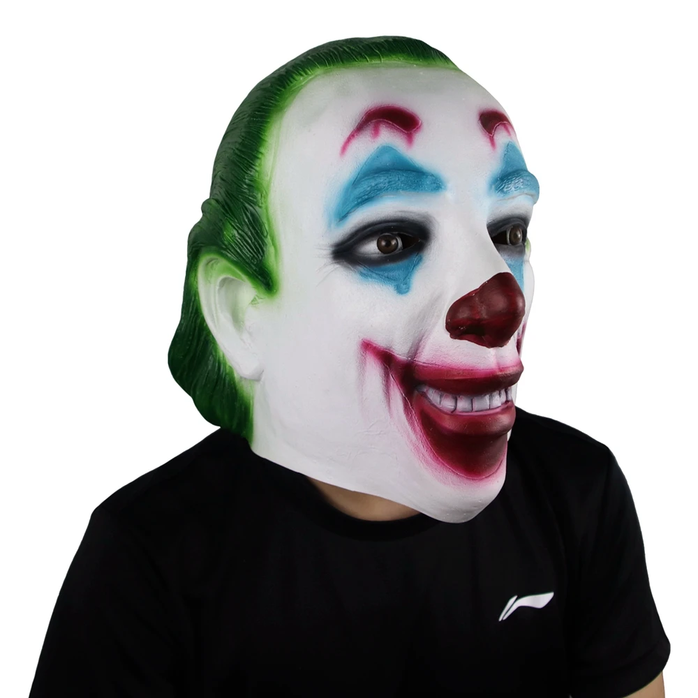 Космак Хэллоуин клоун зеленые волосы латексная маска набор головы ужасная для