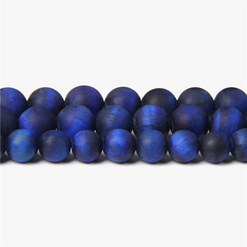 Синий тигровый глаз матовые бусины из натурального камня матового морозного для