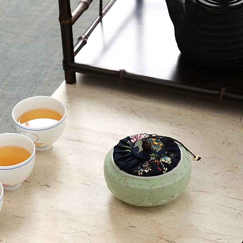 Керамическая банка для чая кунг фу китайского коробка дома или офиса аксессуары