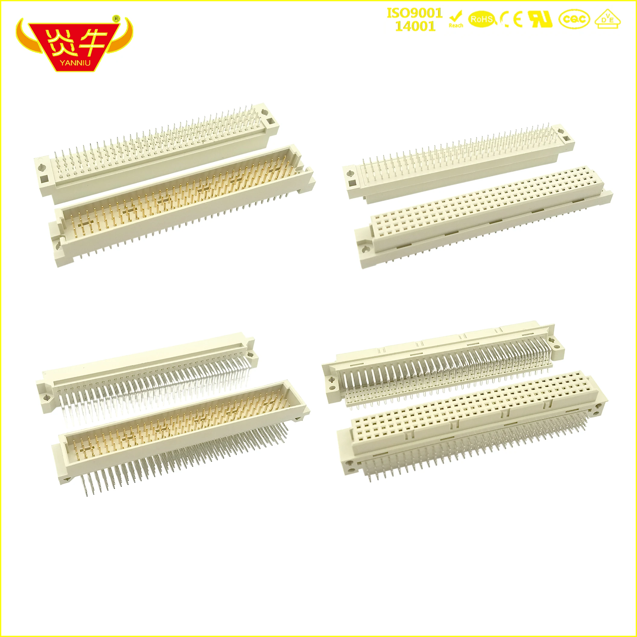 10Set 4128 DIN 2.54mm Pitch 4Row CONNECTOR 4*32P 128PIN Female And Male RIGHT ANGLE PINS EUROPEAN SOCKET 3100  1100 4128