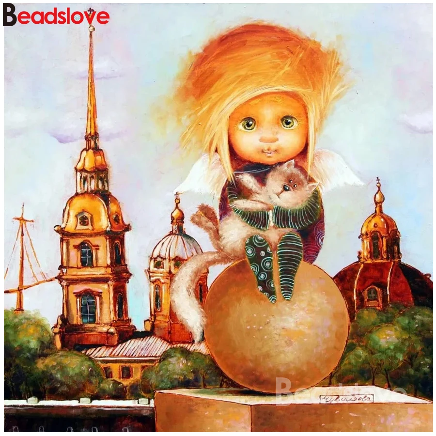 Наборы алмазной вышивки алмазная живопись 5d с изображением русского ангела