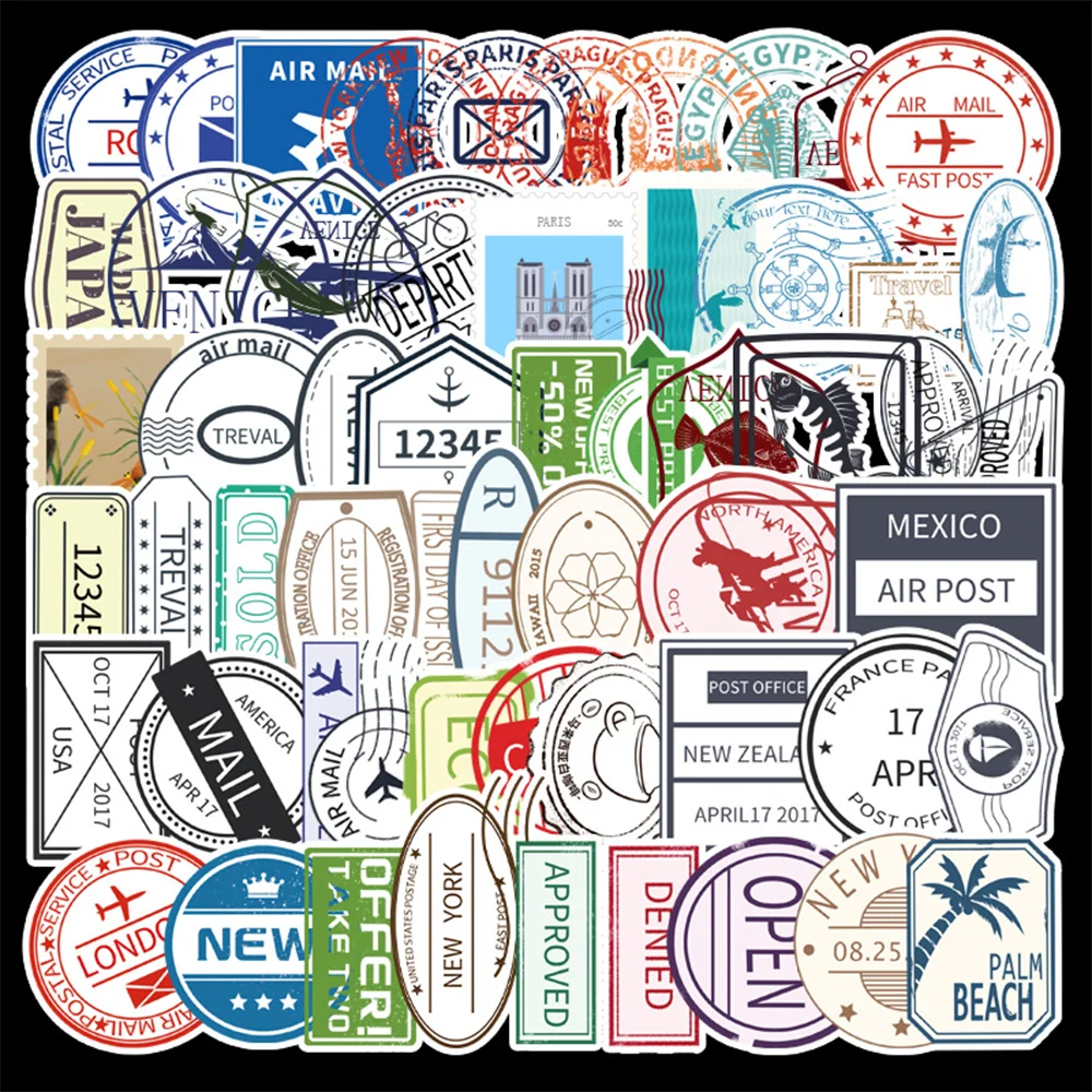 59 шт. Ретро штамп почтовый знак Скрапбукинг для ноутбука автомобильный шлем