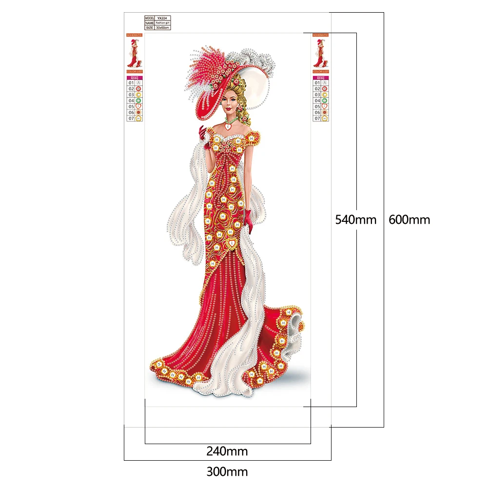 

5D DIY Part Drill Special-shaped Diamond Painting Dress Lady Diamond Embroidery Mosaic Kit Home Decor for Bead Art Wall Gift